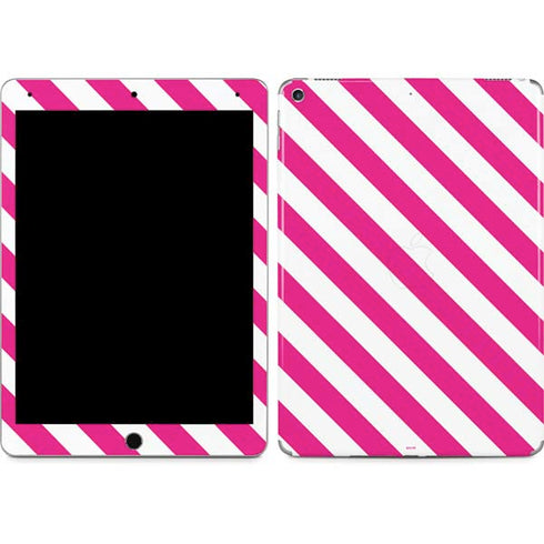 Pink and White Geometric Stripes iPad Skins